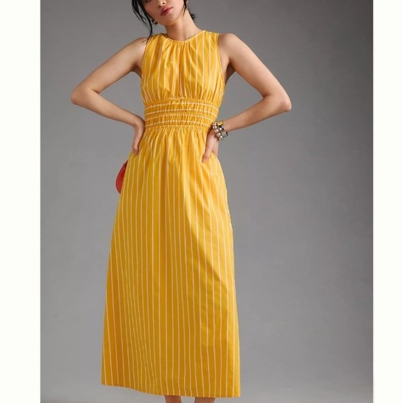 Faithfull the Brand Dresses & Skirts - NEW Faithfull The Brand Adia STRIPE JEAN Midi Dress WOMEN 10 CITRUS